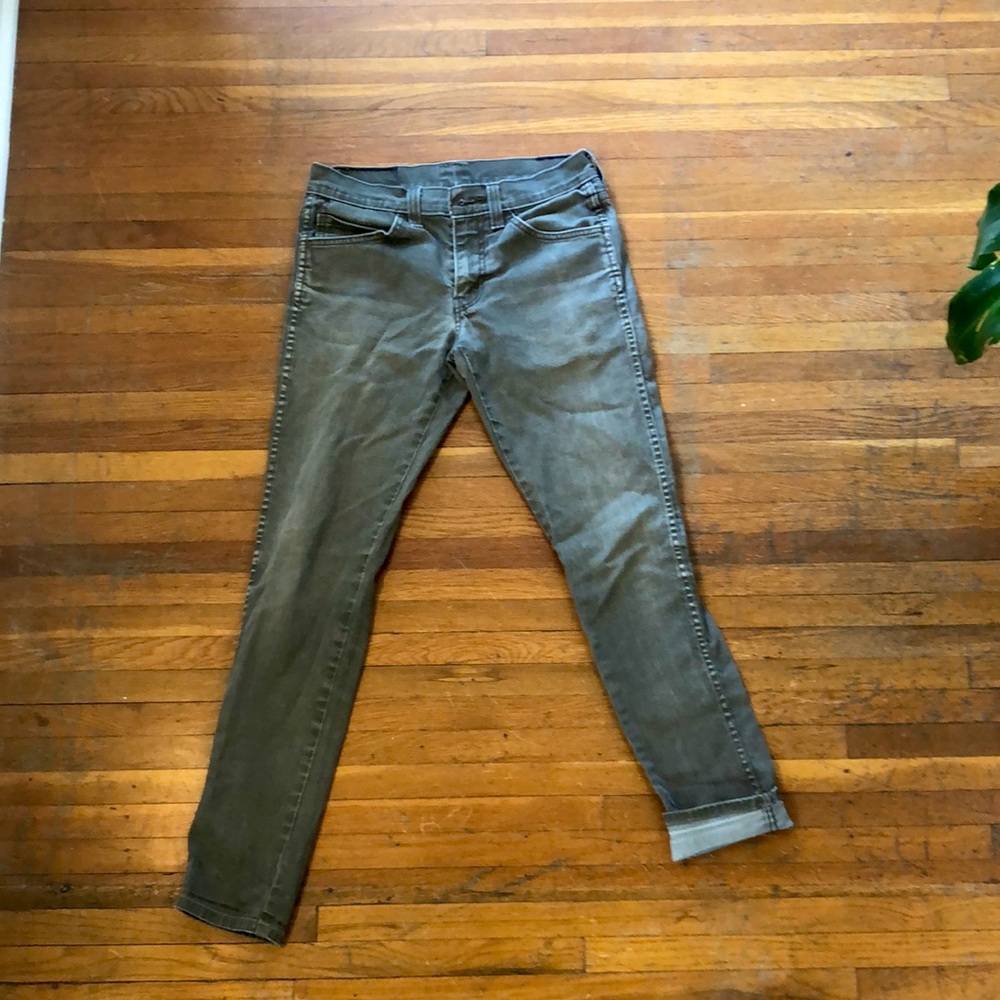 Levi’s green-grey skinny jeans